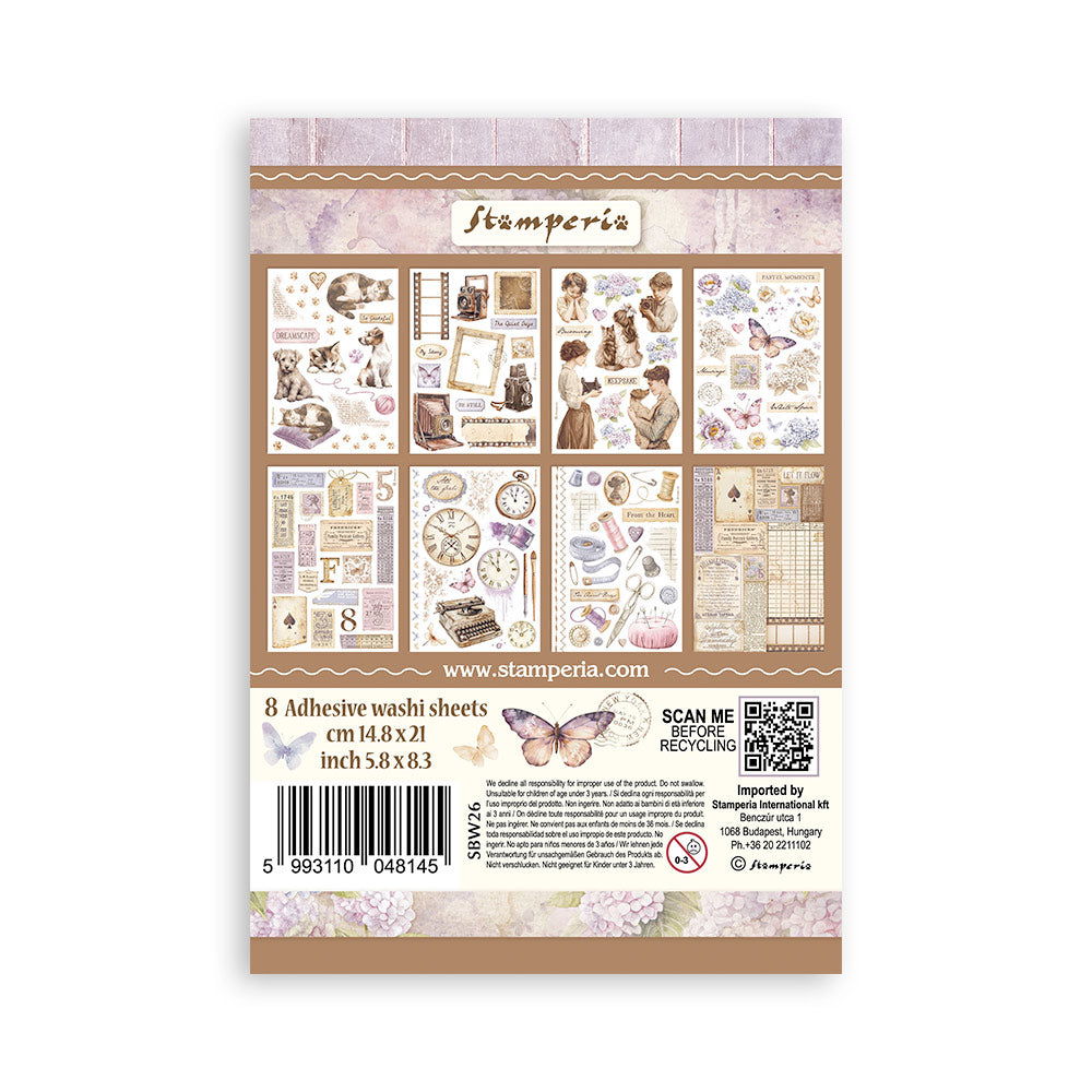 Stamperia QUIET DAYS Washi Pad 8 Sheets A5 #SBW26