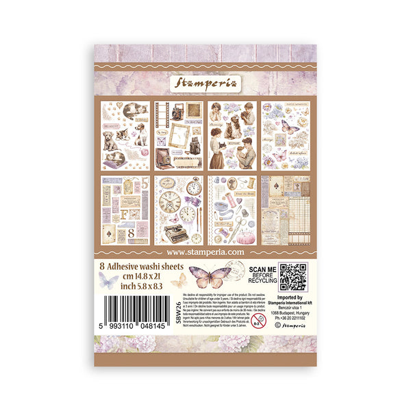 Stamperia QUIET DAYS Washi Pad 8 Sheets A5 #SBW26