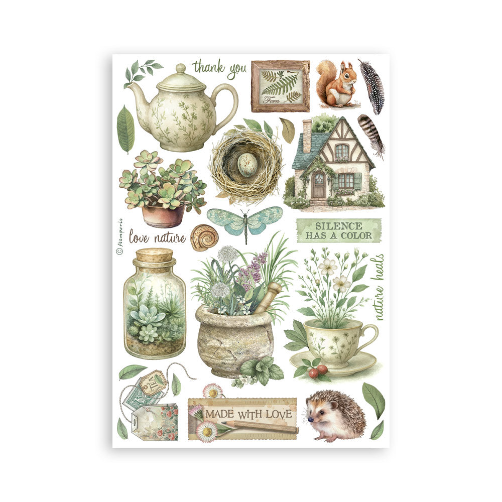 Stamperia HERBARIUM SILVAE Washi Pad 8 Sheets A5 #SBW27