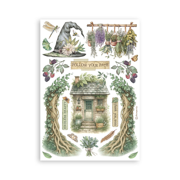 Stamperia HERBARIUM SILVAE Washi Pad 8 Sheets A5 #SBW27