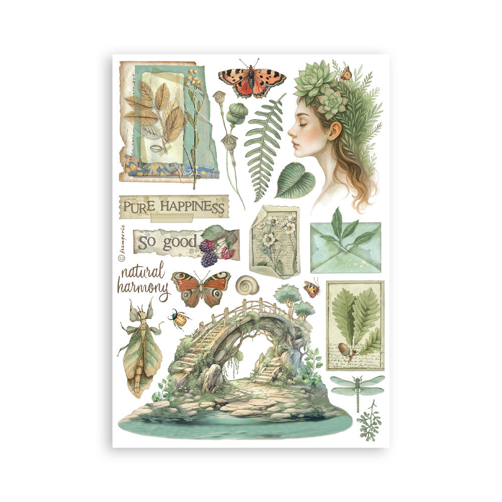Stamperia HERBARIUM SILVAE Washi Pad 8 Sheets A5 #SBW27