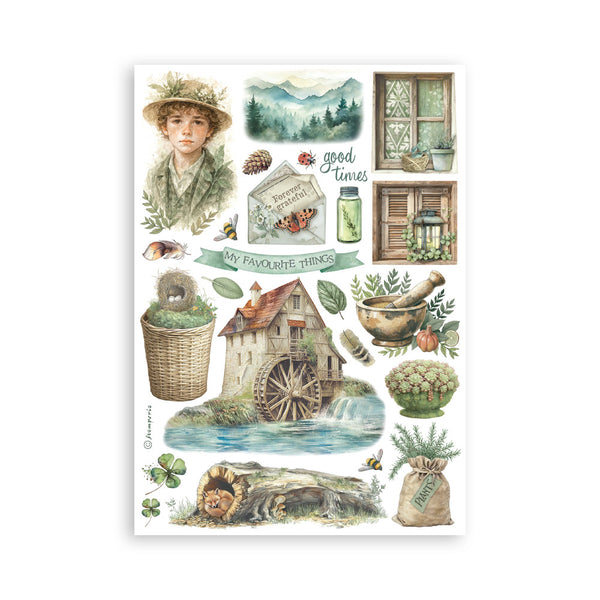 Stamperia HERBARIUM SILVAE Washi Pad 8 Sheets A5 #SBW27
