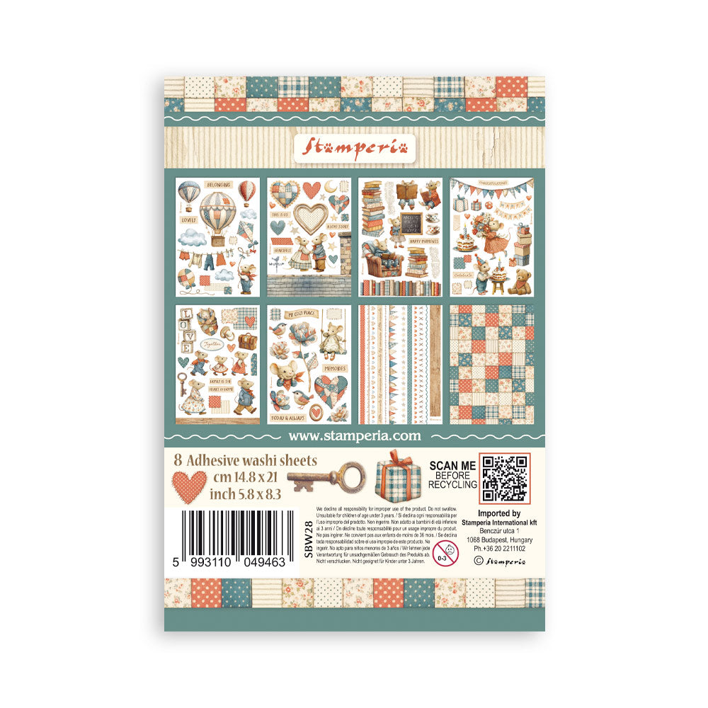 Stamperia FAMILY Washi Pad 8 Sheets A5 #SBW28