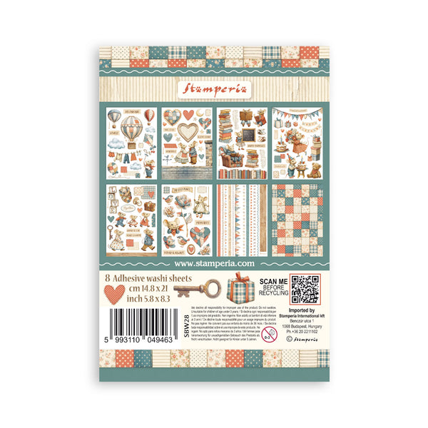 Stamperia FAMILY Washi Pad 8 Sheets A5 #SBW28