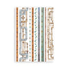 Decorative design with pipes and chains on a white background