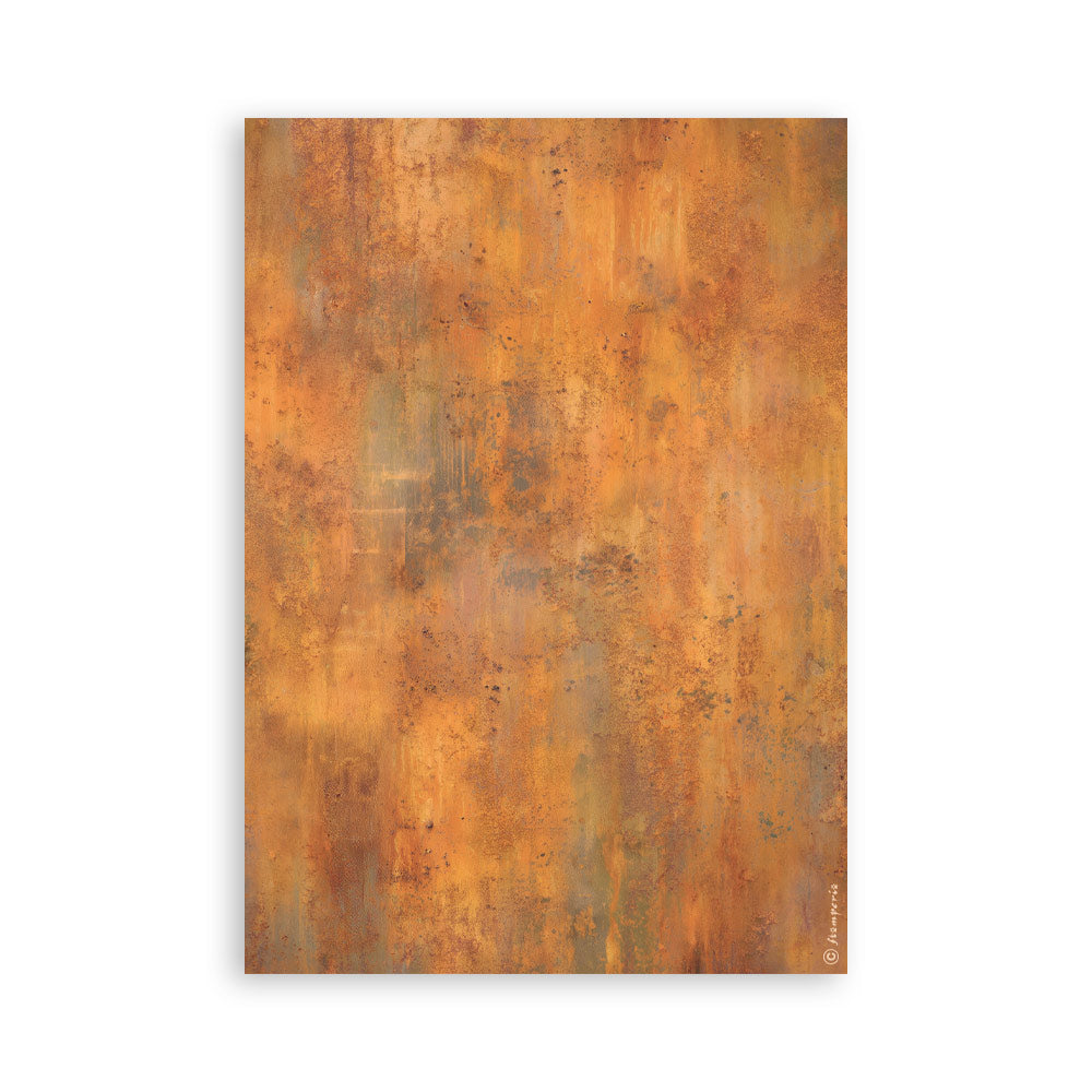 Rust-colored textured paper on a white background