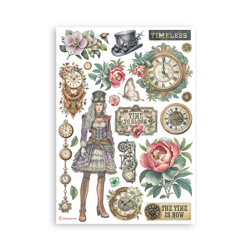 Stamperia GARDENS OF TIME Washi Pad 8 Sheets A5 #SBW32