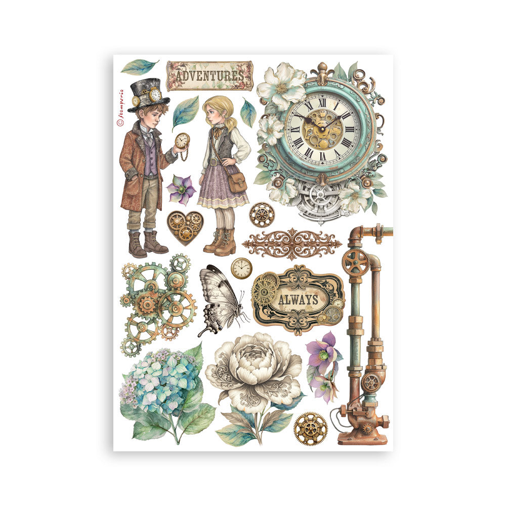 Stamperia GARDENS OF TIME Washi Pad 8 Sheets A5 #SBW32