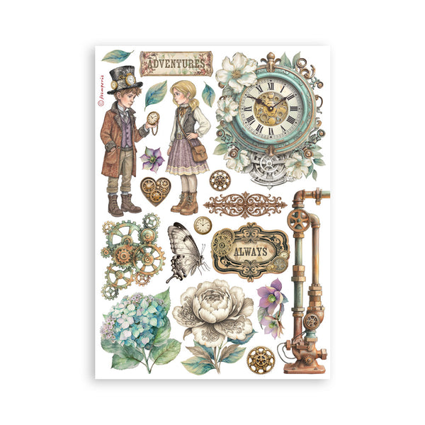 Stamperia GARDENS OF TIME Washi Pad 8 Sheets A5 #SBW32
