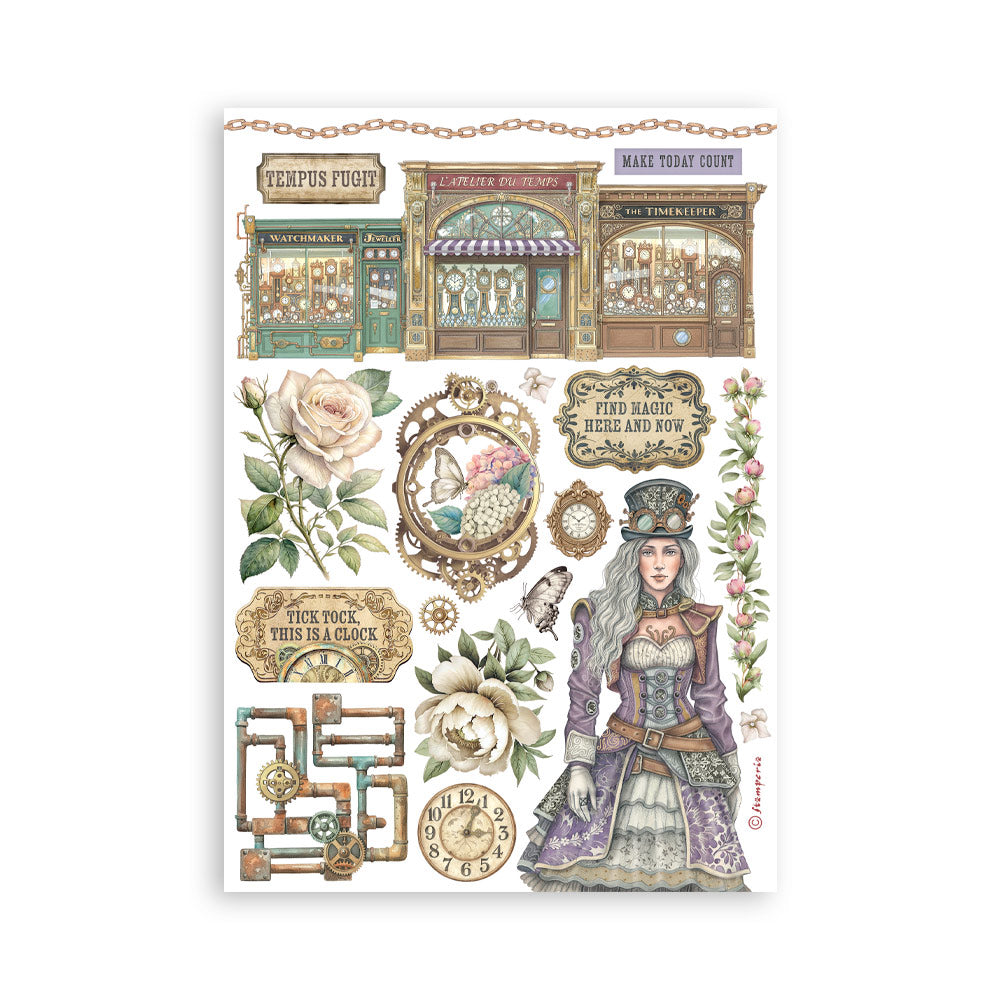 Stamperia GARDENS OF TIME Washi Pad 8 Sheets A5 #SBW32