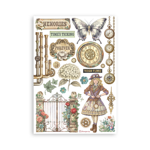 Stamperia GARDENS OF TIME Washi Pad 8 Sheets A5 #SBW32