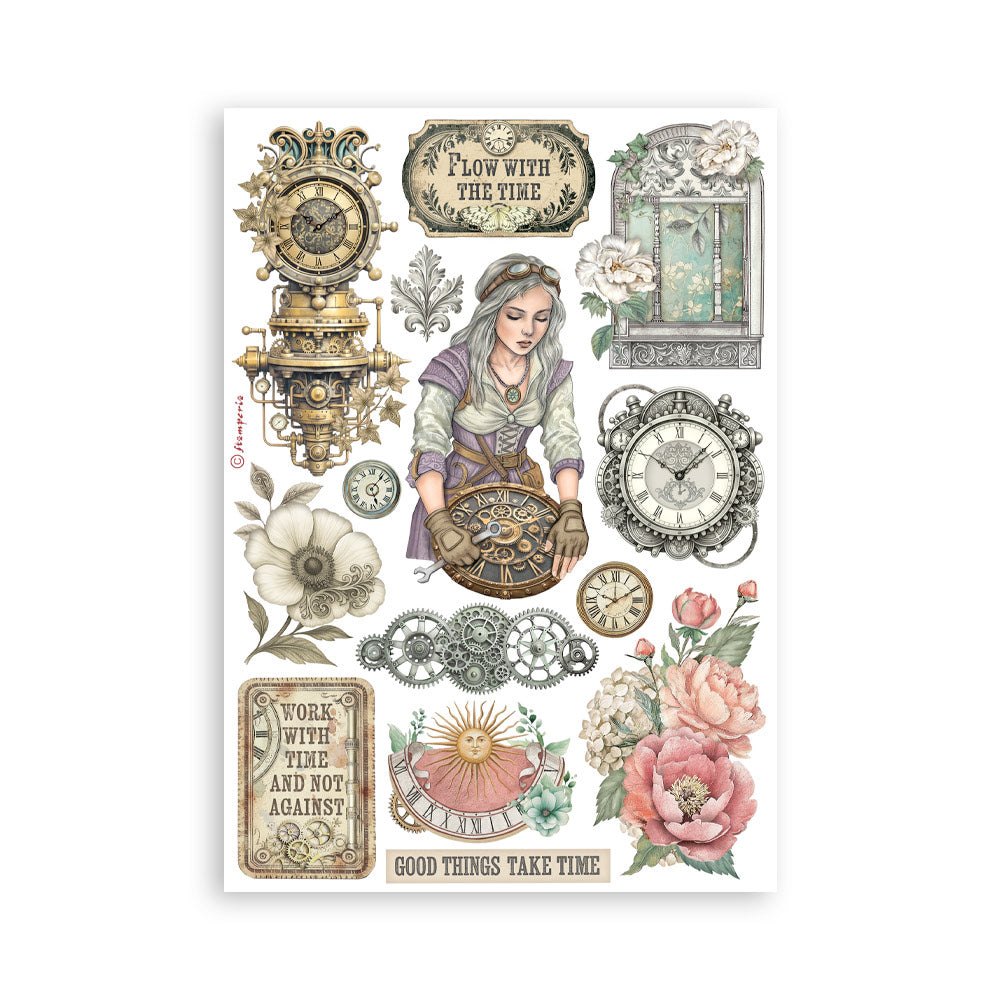 Stamperia GARDENS OF TIME Washi Pad 8 Sheets A5 #SBW32