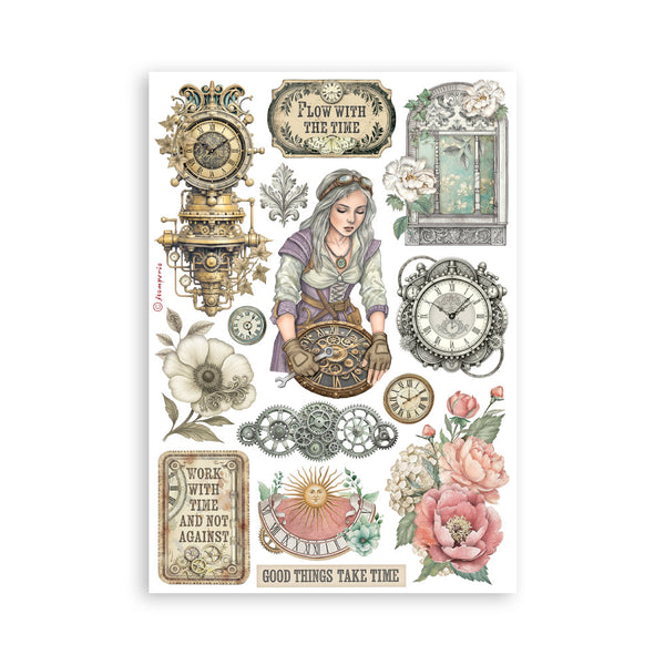 Stamperia GARDENS OF TIME Washi Pad 8 Sheets A5 #SBW32