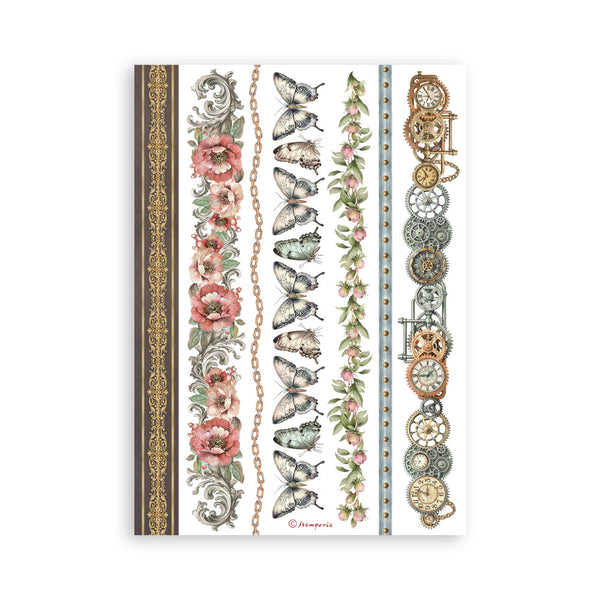Stamperia GARDENS OF TIME Washi Pad 8 Sheets A5 #SBW32