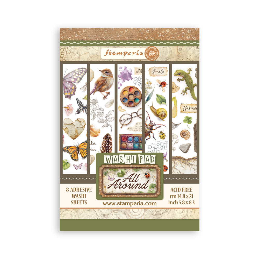 Stamperia ALL AROUND Washi Pad 8 Sheets A5 #SBW33