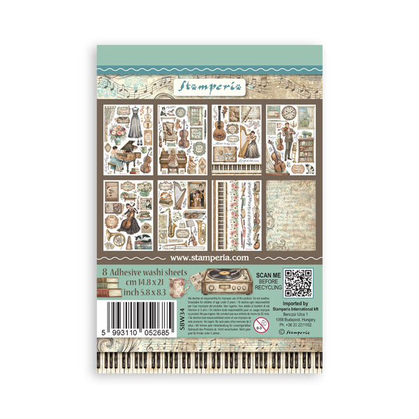 Stamperia SYMPHONY Washi Pad 8 Sheets A5 #SBW34