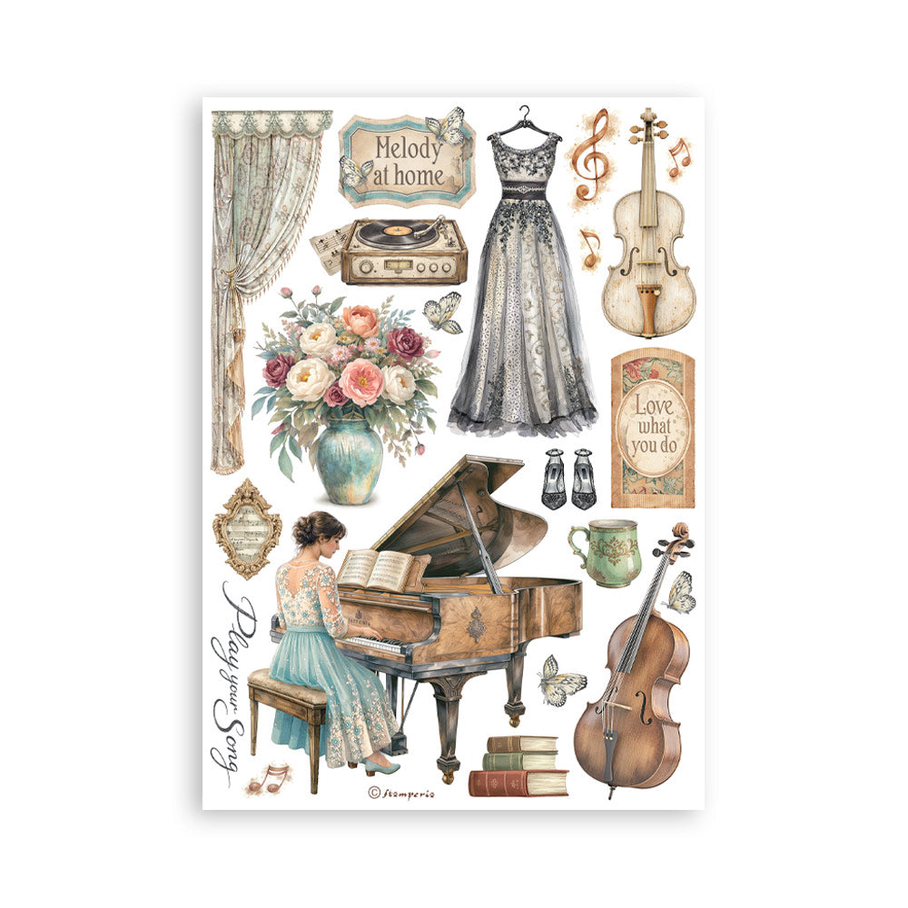 Stamperia SYMPHONY Washi Pad 8 Sheets A5 #SBW34