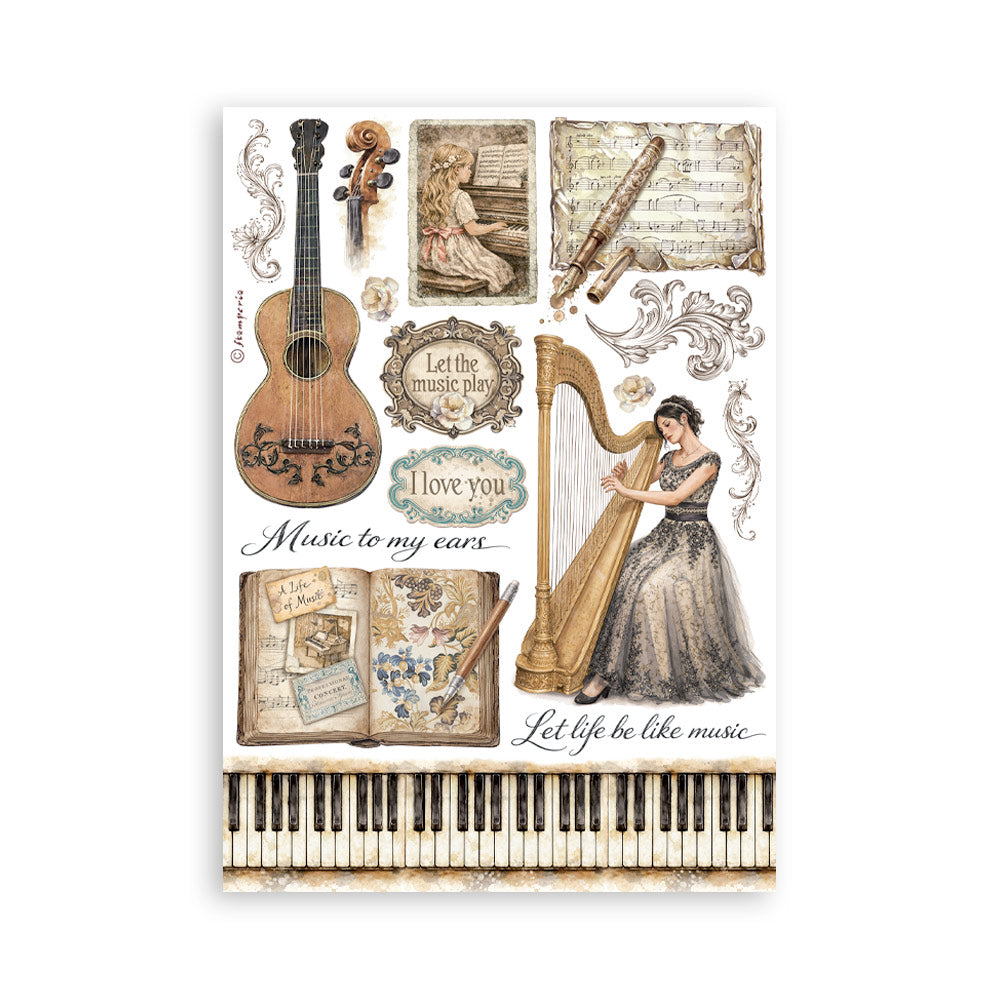 Stamperia SYMPHONY Washi Pad 8 Sheets A5 #SBW34