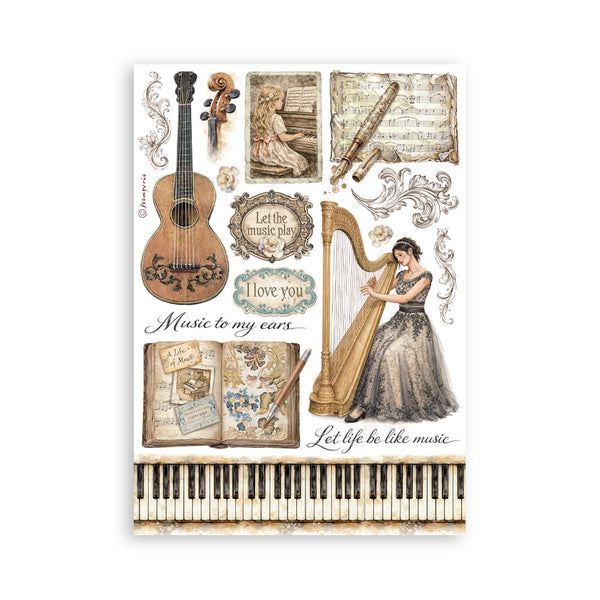 Stamperia SYMPHONY Washi Pad 8 Sheets A5 #SBW34