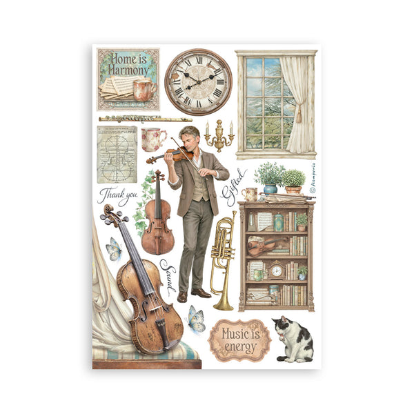 Stamperia SYMPHONY Washi Pad 8 Sheets A5 #SBW34
