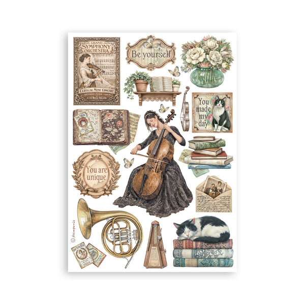 Stamperia SYMPHONY Washi Pad 8 Sheets A5 #SBW34