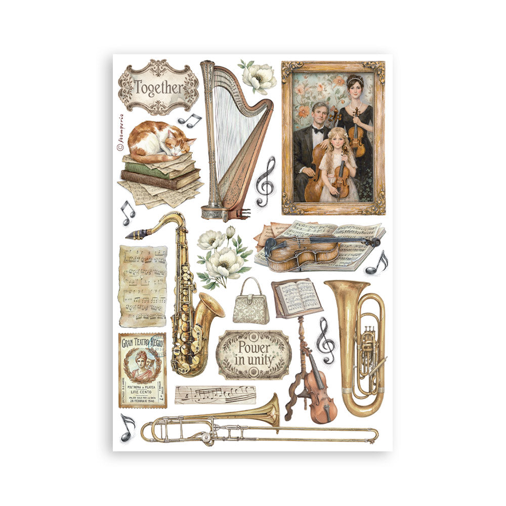 Stamperia SYMPHONY Washi Pad 8 Sheets A5 #SBW34