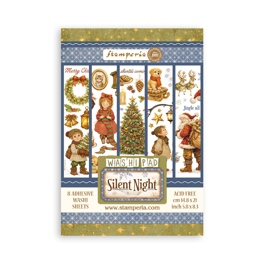 Stamperia SILENT NIGHT - CHRISTMAS Washi Pad 8 Sheets A5 #SBW35