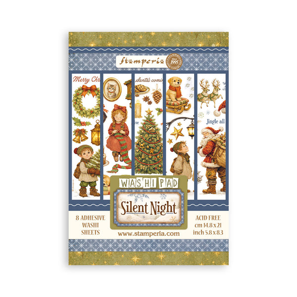 Stamperia SILENT NIGHT - CHRISTMAS Washi Pad 8 Sheets A5 #SBW35