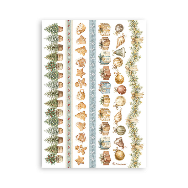 Stamperia WHITE CHRISTMAS Washi Pad 8 Sheets A5 #SBW36