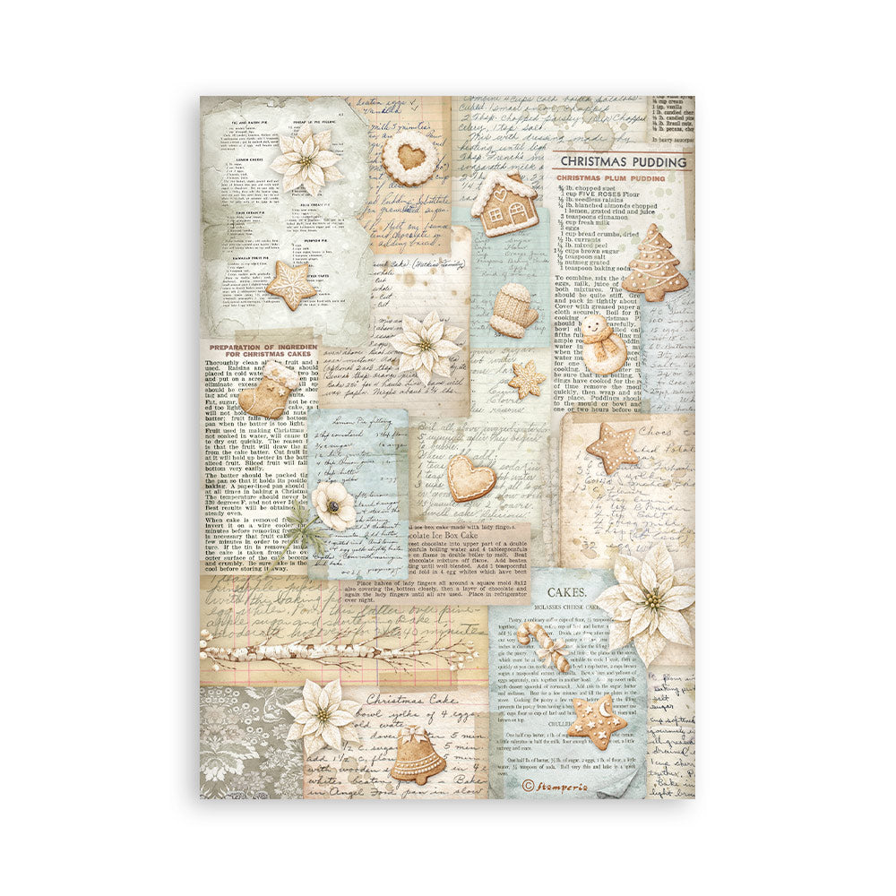 Stamperia WHITE CHRISTMAS Washi Pad 8 Sheets A5 #SBW36