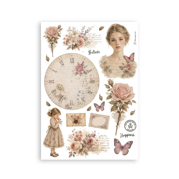 Stamperia FLOWERS and POEMS Washi Pad 8 Sheets A5 #SBW37