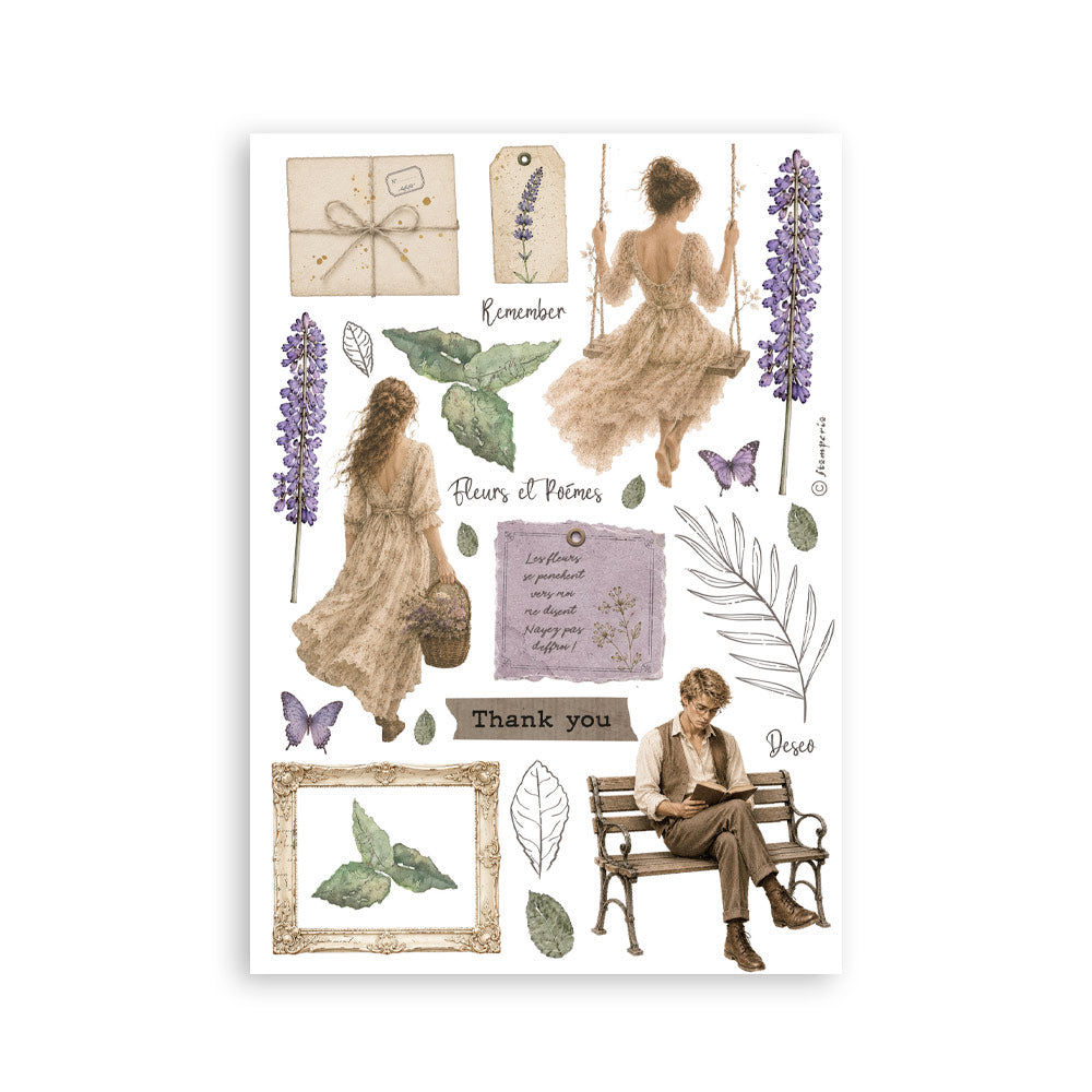 Stamperia FLOWERS and POEMS Washi Pad 8 Sheets A5 #SBW37
