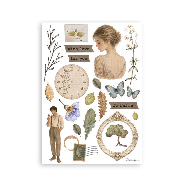 Stamperia FLOWERS and POEMS Washi Pad 8 Sheets A5 #SBW37