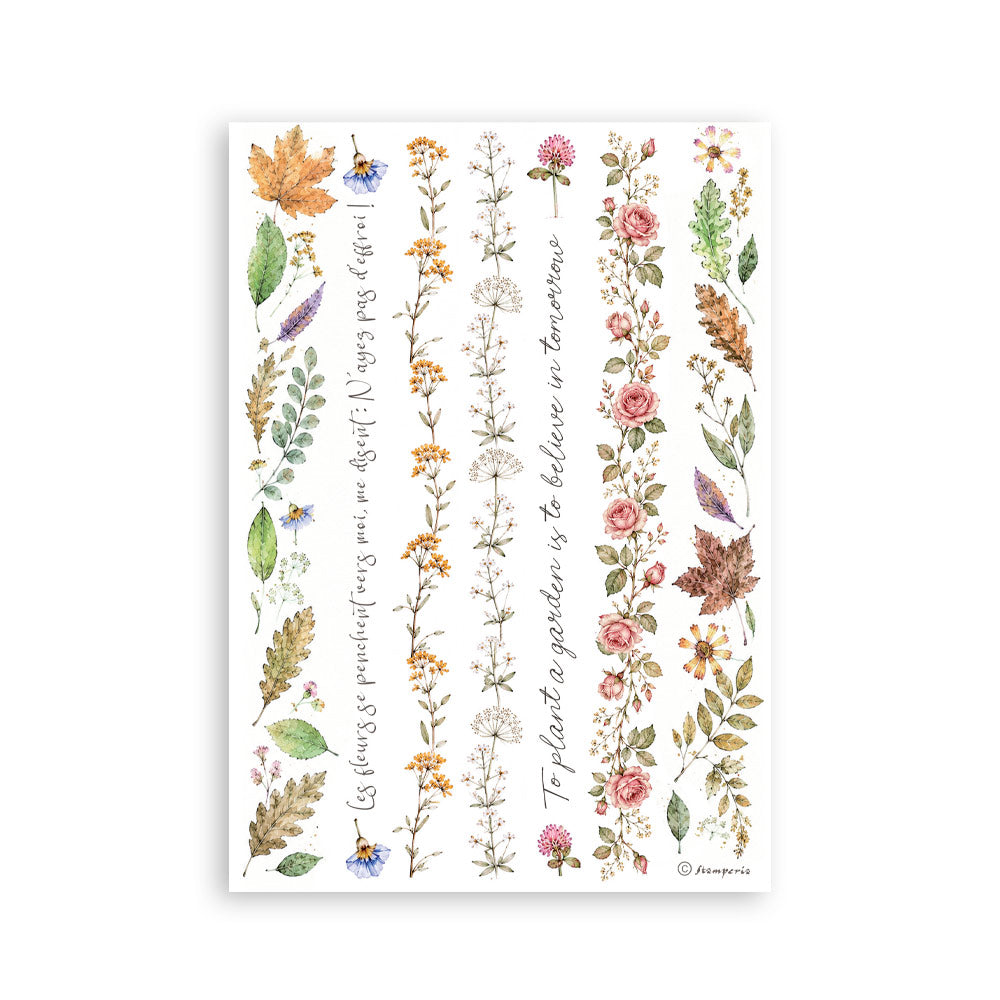 Stamperia FLOWERS and POEMS Washi Pad 8 Sheets A5 #SBW37