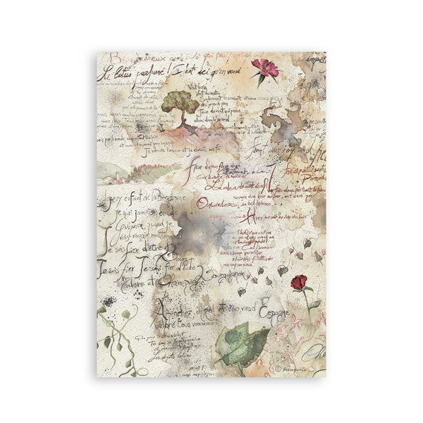 Stamperia FLOWERS and POEMS Washi Pad 8 Sheets A5 #SBW37