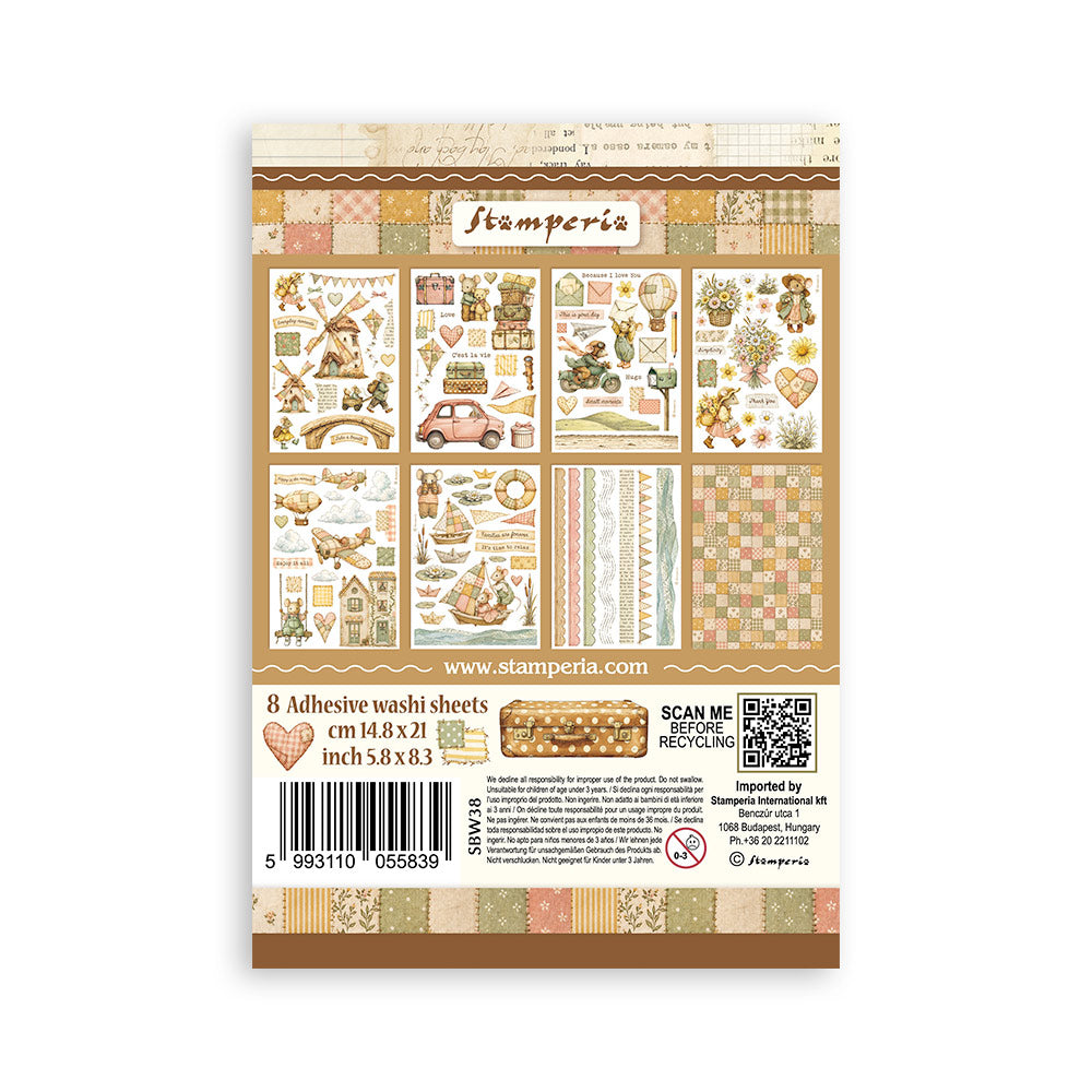 Stamperia COZY FAMILY Washi Pad 8 Sheets A5 #SBW38
