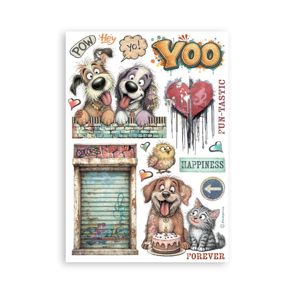 PRE-ORDER Stamperia FURRY FRIENDS 2 Washi Pad 8 Sheets A5 #SBW39