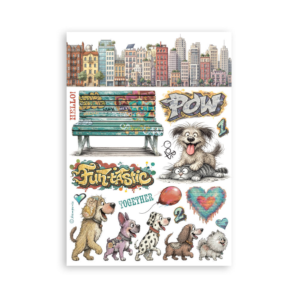PRE-ORDER Stamperia FURRY FRIENDS 2 Washi Pad 8 Sheets A5 #SBW39