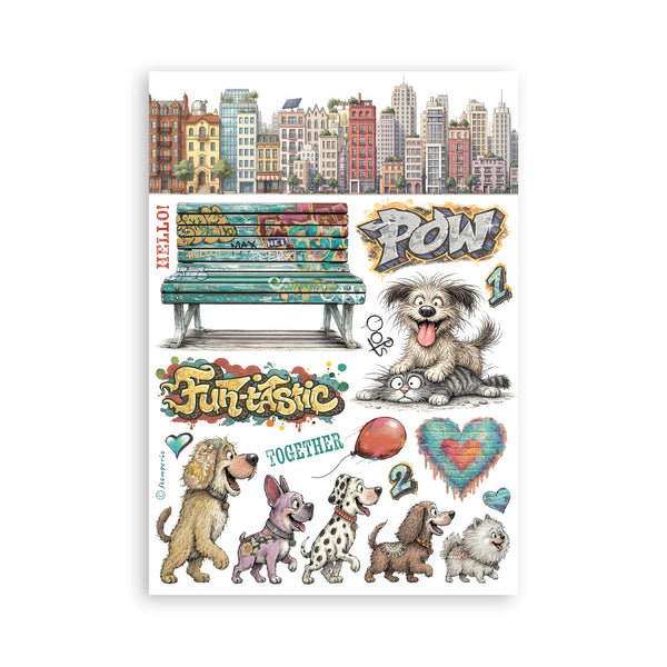 PRE-ORDER Stamperia FURRY FRIENDS 2 Washi Pad 8 Sheets A5 #SBW39