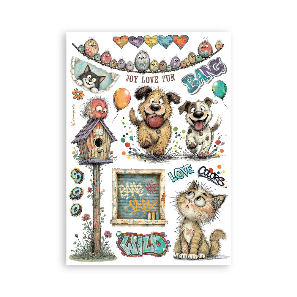 PRE-ORDER Stamperia FURRY FRIENDS 2 Washi Pad 8 Sheets A5 #SBW39
