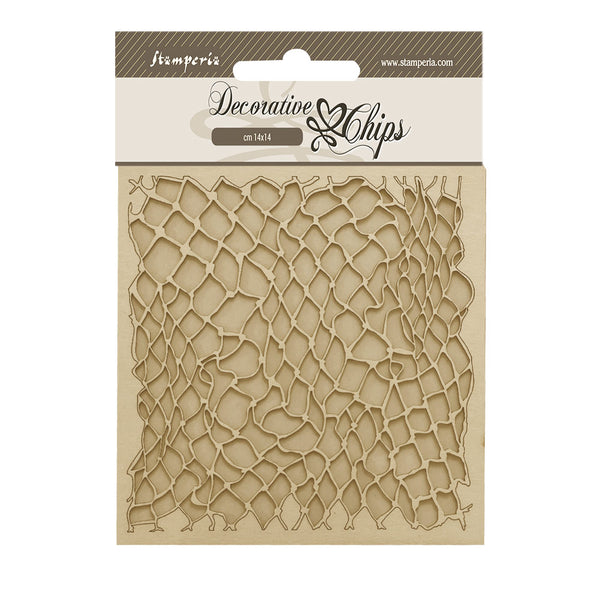 Stamperia Songs of the Sea NET Decorative Chips 5.5" x 5.5" #SCB187