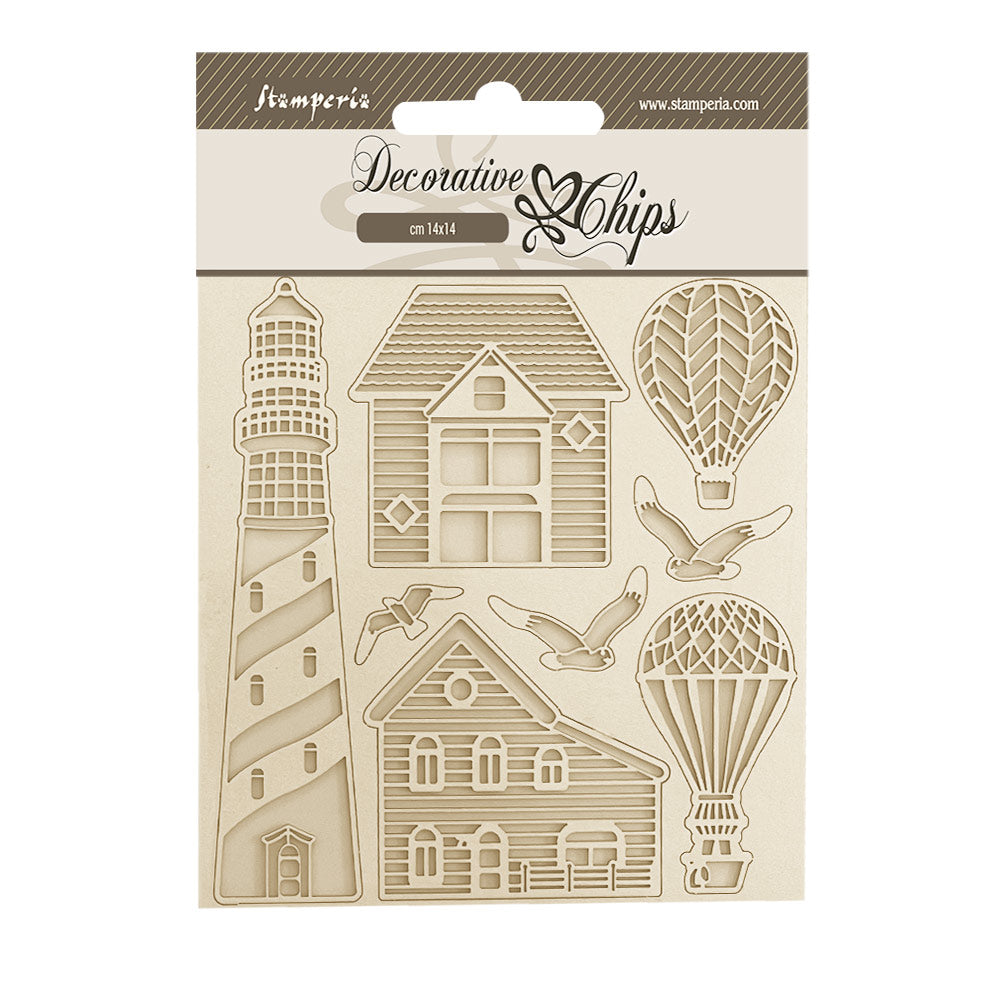 Stamperia SEA LAND - LIGHTHOUSE Decorative Chips 5.5