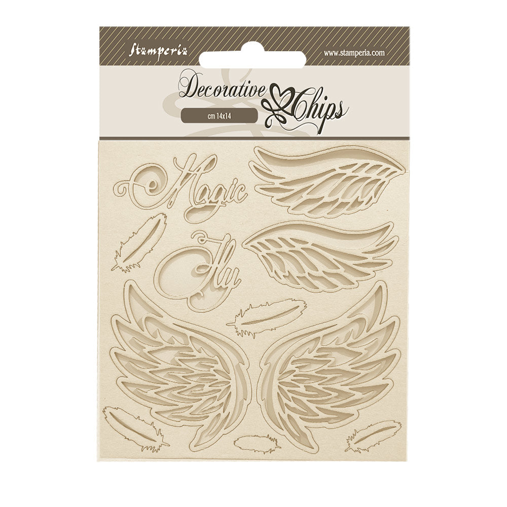 Stamperia WONDERLAND WINGS Decorative Chips 5.5