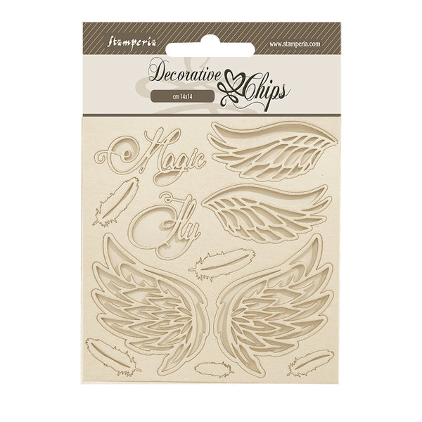 Stamperia WONDERLAND WINGS Decorative Chips 5.5"x5.5" #SCB224