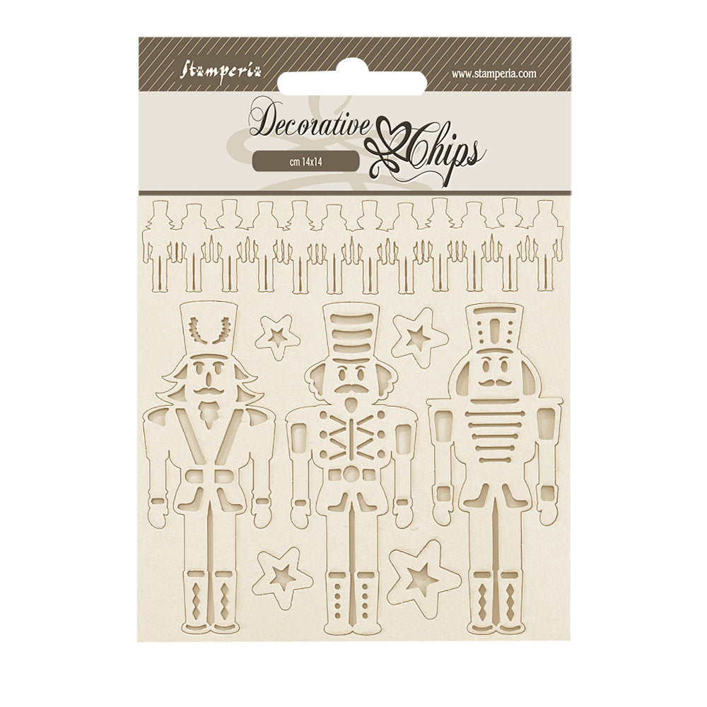 Stamperia Christmas THE NUTCRACKER SOLDIERS Decorative Chips 5.5