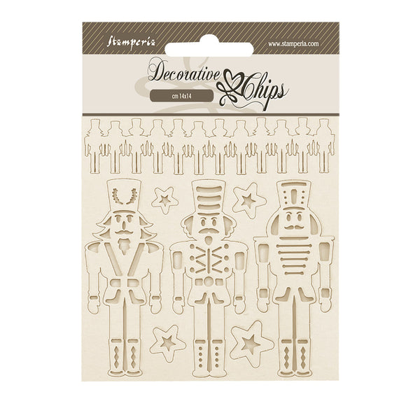 Stamperia Christmas THE NUTCRACKER SOLDIERS Decorative Chips 5.5"x5.5" #SCB227