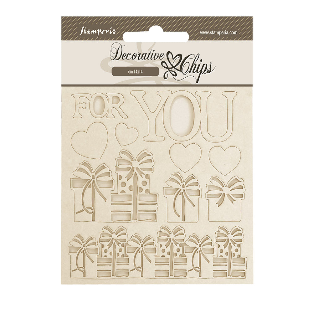 Stamperia GEAR UP FOR CHRISTMAS FOR YOU Decorative Chips 5.5