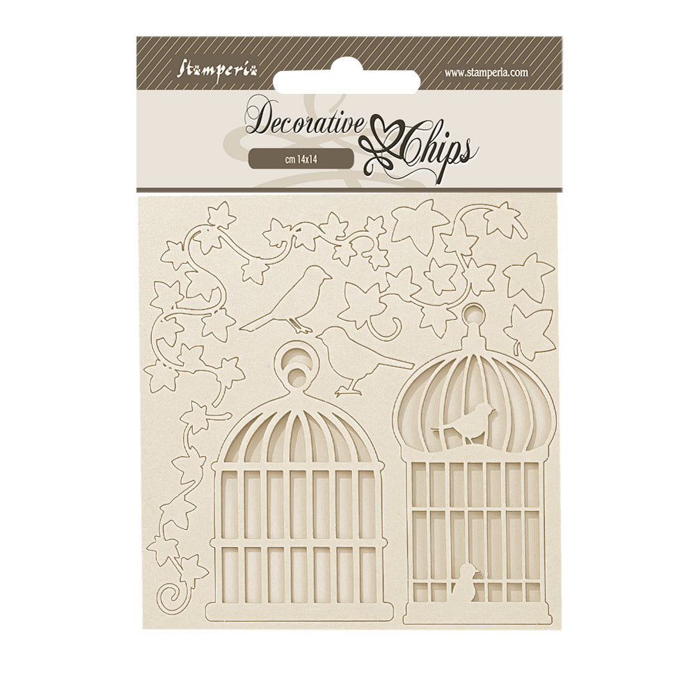 Stamperia GOLDEN HARMONY - CAGES Decorative Chips 5.5