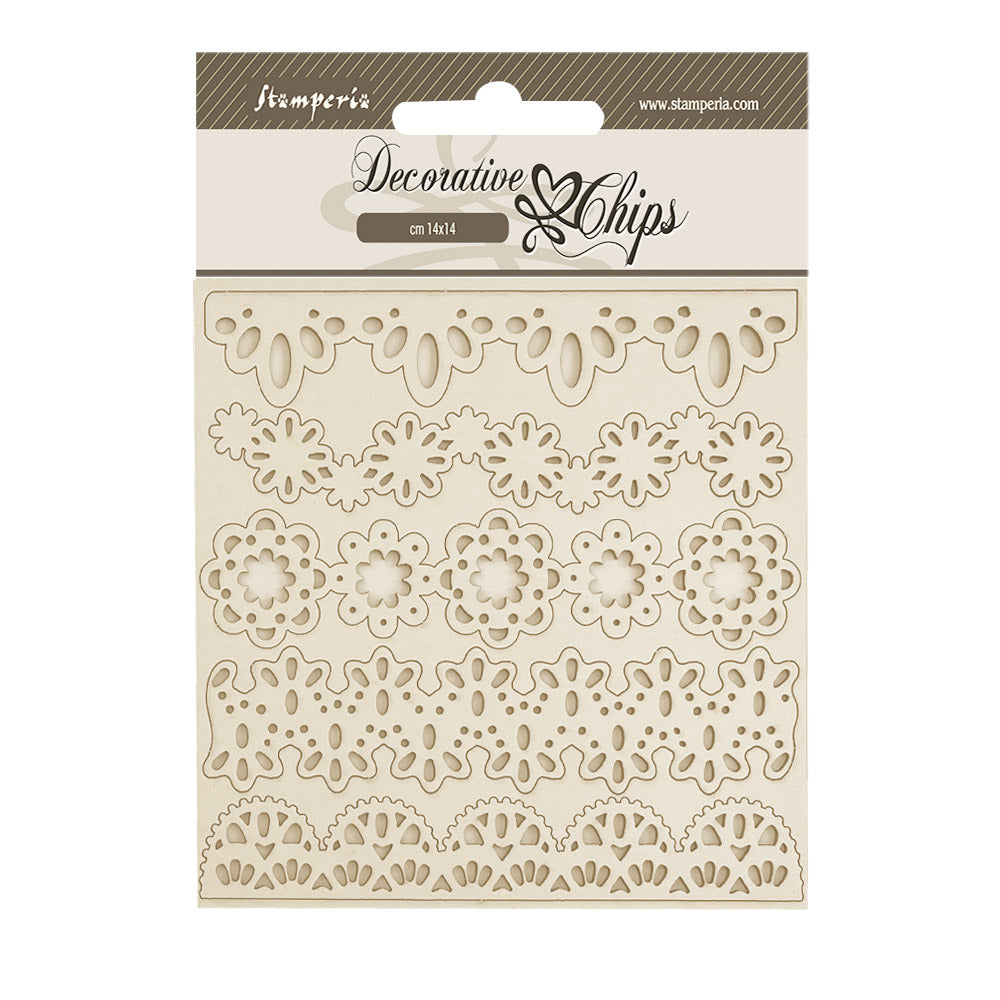 Stamperia OLD LACE BORDERS Decorative Chips 5.5