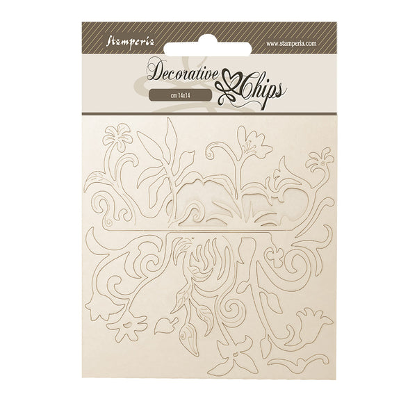 PRE-ORDER Stamperia HIDDEN GROVE - PATTERN Decorative Chips 5.5"x5.5" #SCB260